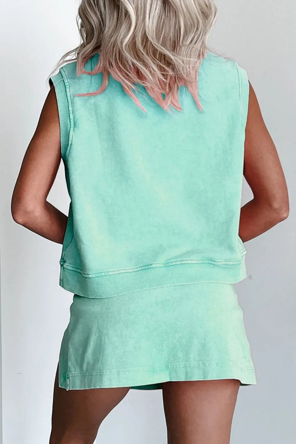 Round Neck Top and Skort Set - tif-shop24.de