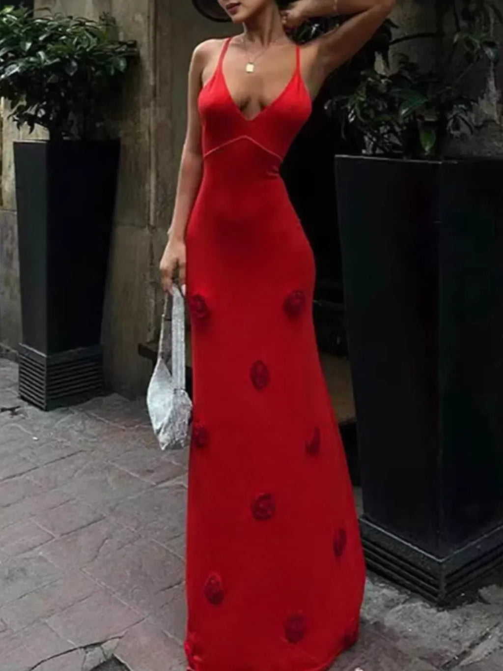 Flower Maxi Sweater Cami Dress - tif-shop24.de