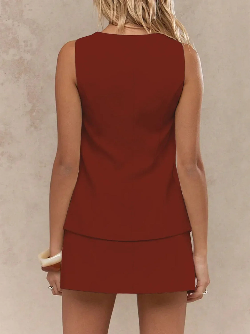 Square Neck Tank and Skirt Set - tif-shop24.de