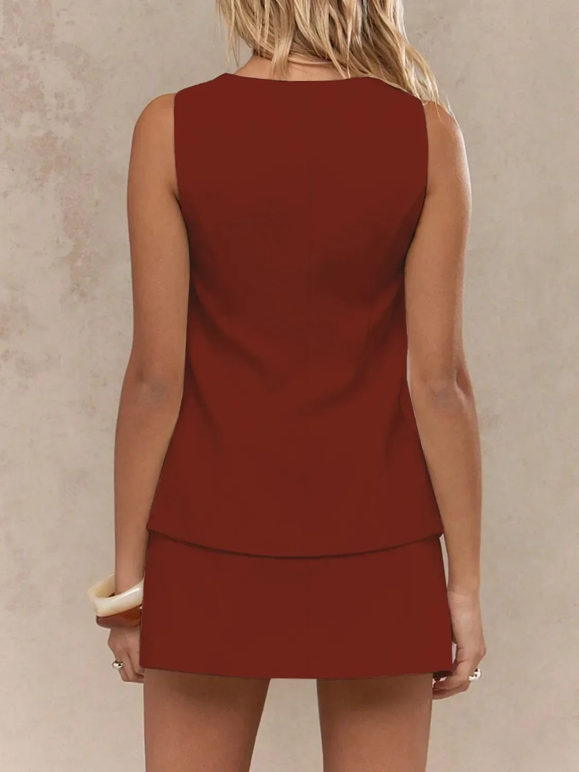 Square Neck Tank and Skirt Set - tif-shop24.de