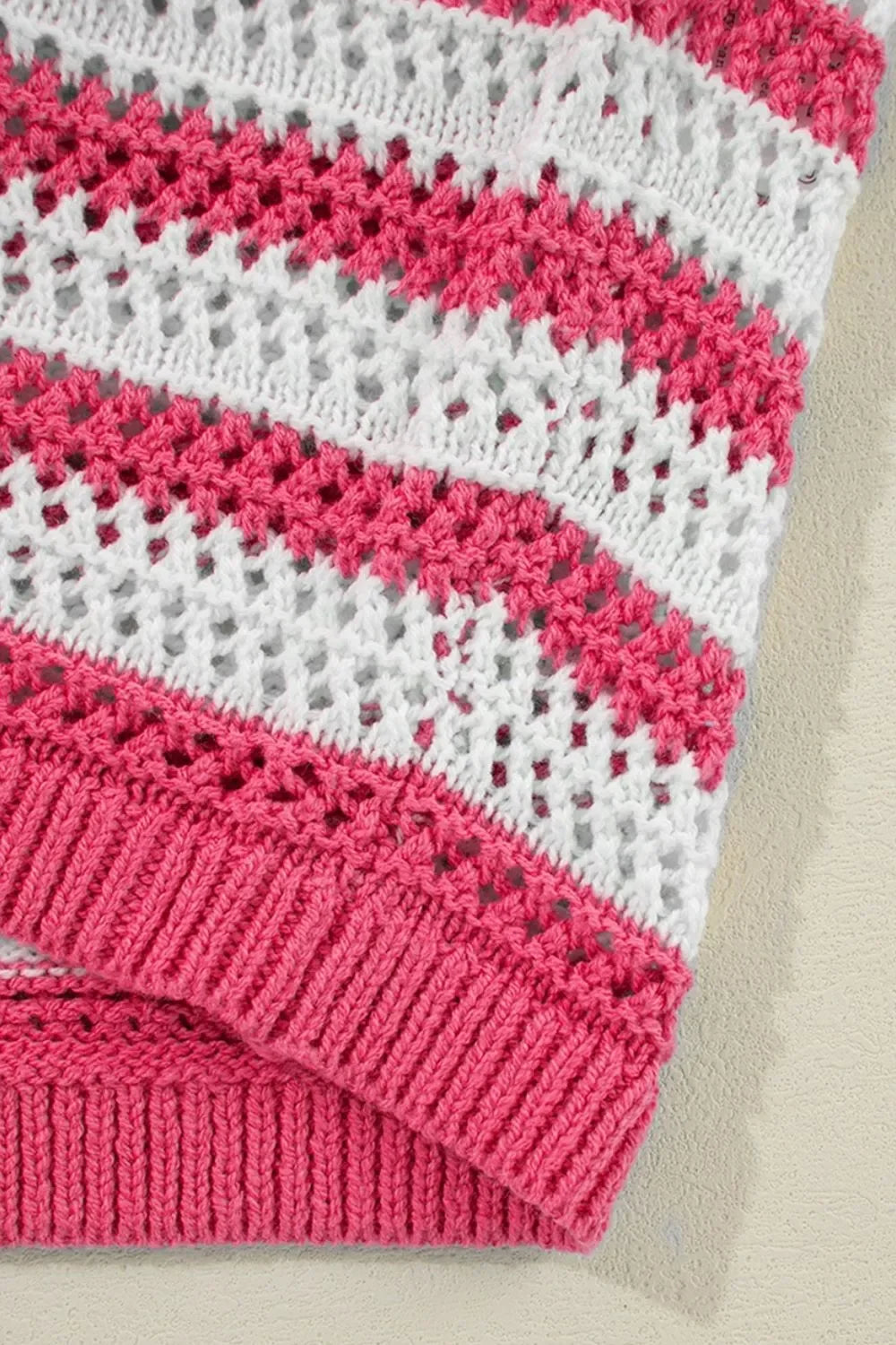 Stripe Hollowed Knit Sleeveless Sweater Dress - tif-shop24.de