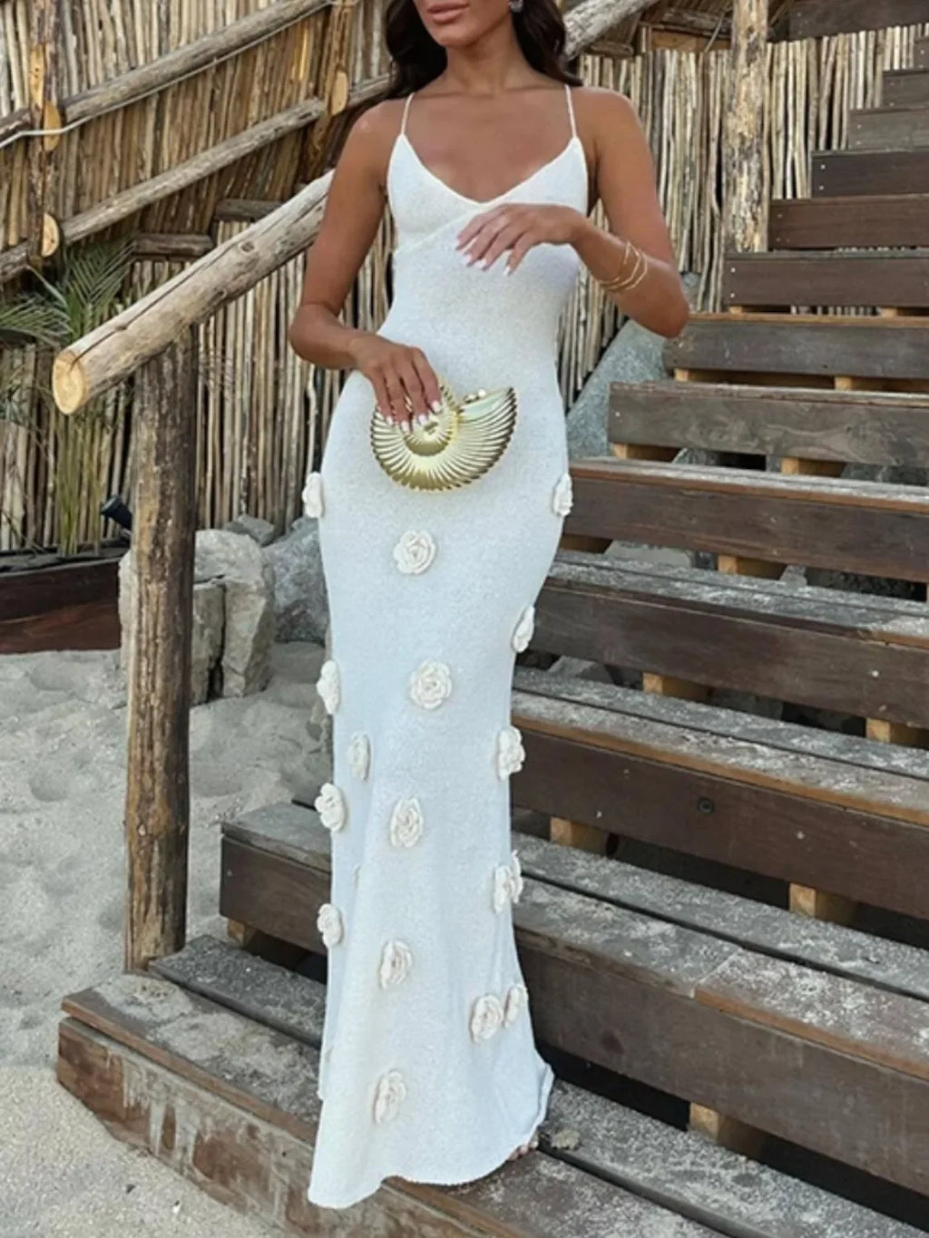 Flower Maxi Sweater Cami Dress - tif-shop24.de