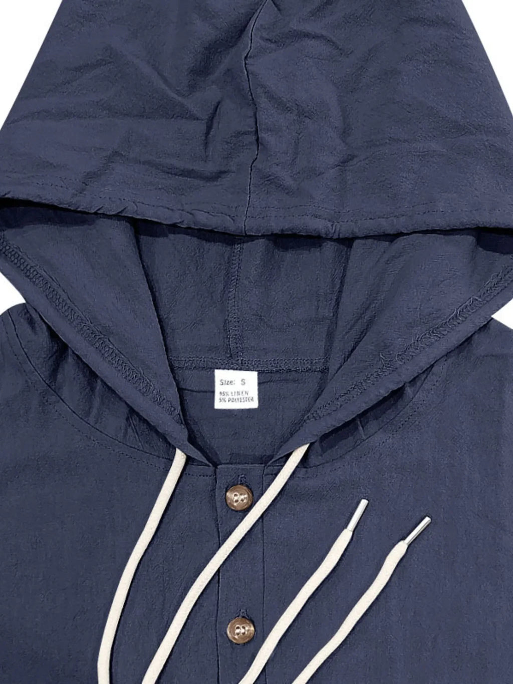 Men's Full Size Drawstring Button Up Hooded Top Plus Size - tif-shop24.de