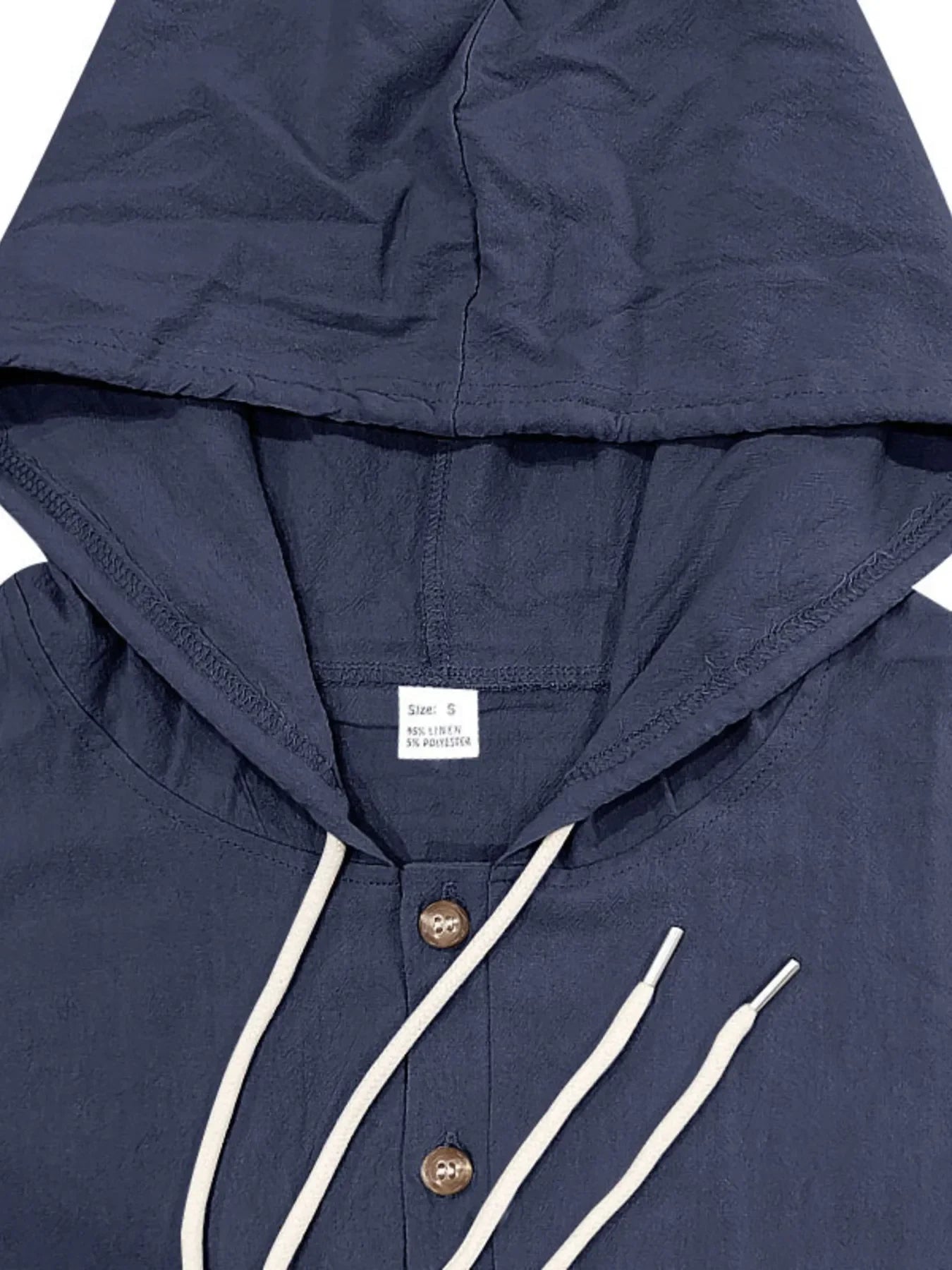 Men's Full Size Drawstring Button Up Hooded Top Plus Size - tif-shop24.de