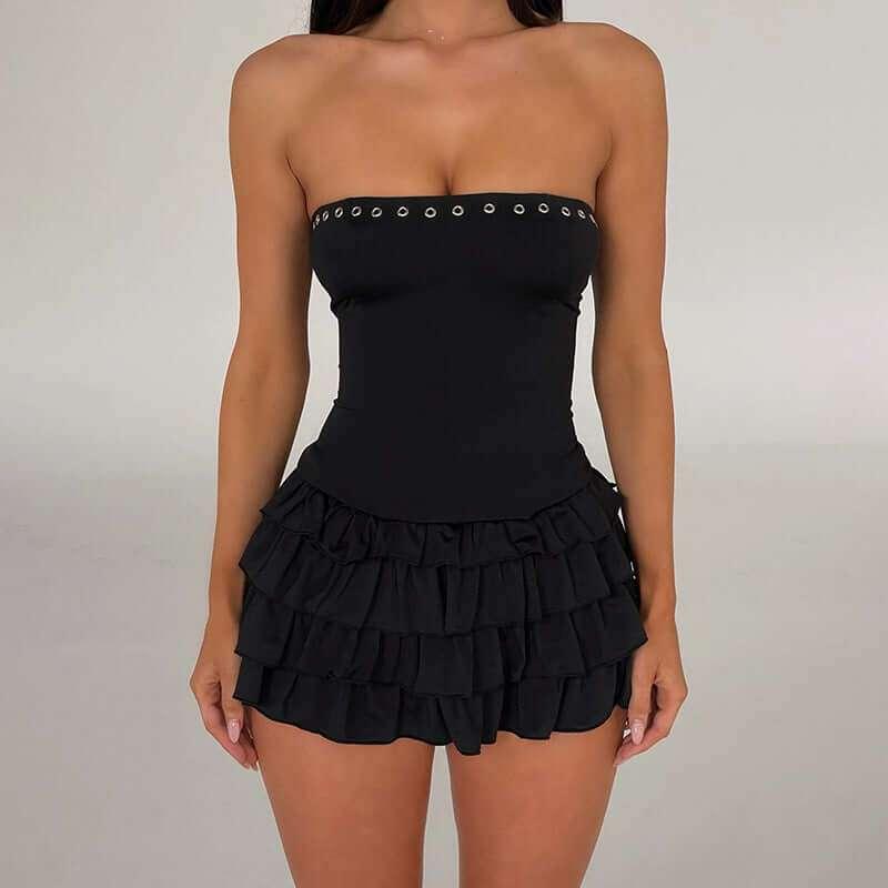 Strapless sexy backless slim fit cake dress for women - tif-shop24.de