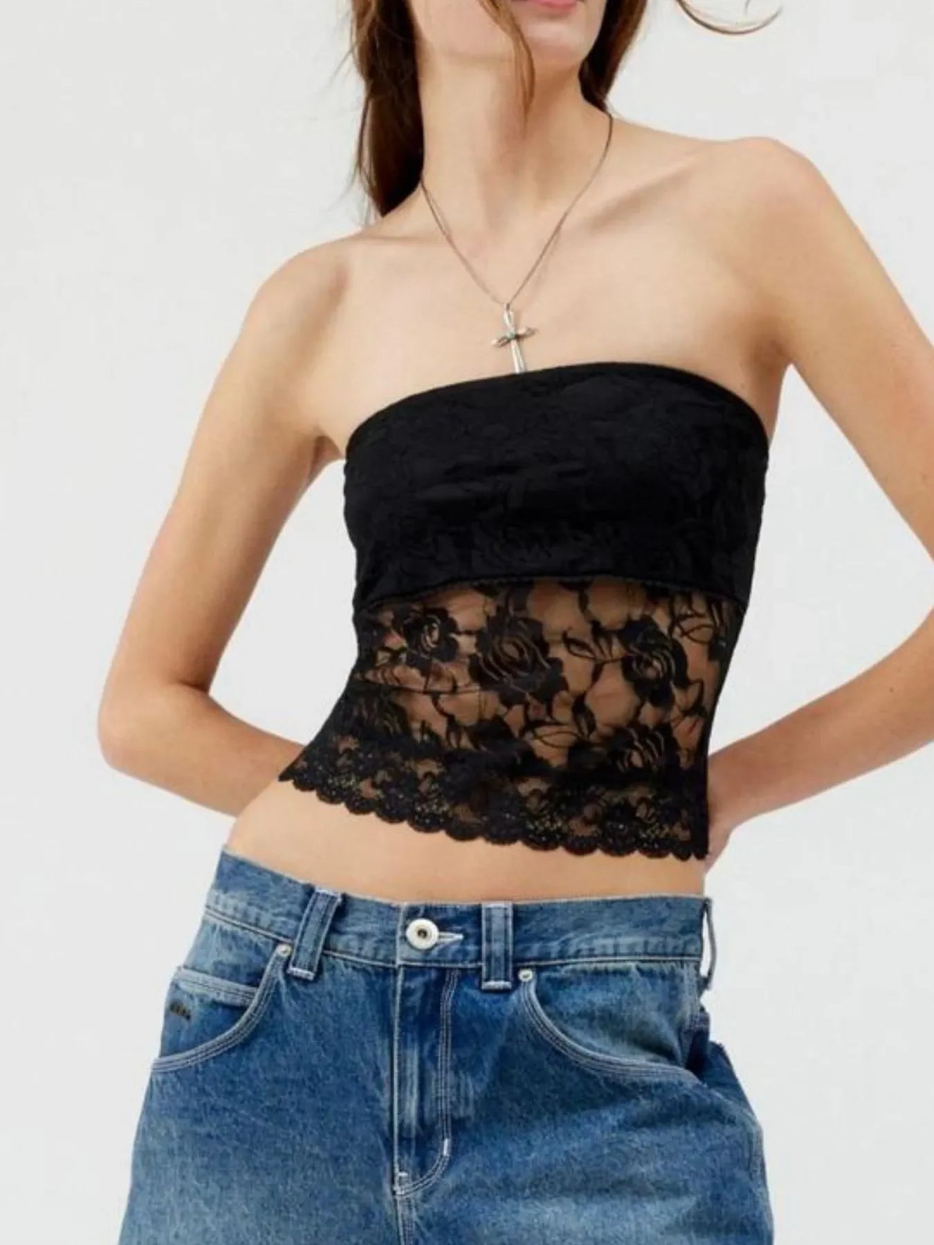 Lace Strapless Tube Top - tif-shop24.de