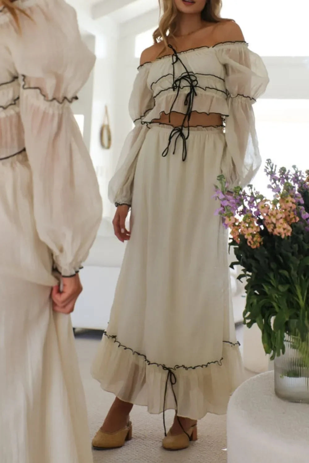 Off-Shoulder Top and Skirt Set - tif-shop24.de