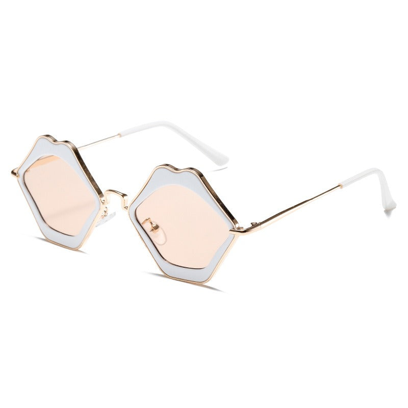 Lip metal sexy sunglasses with UV protection