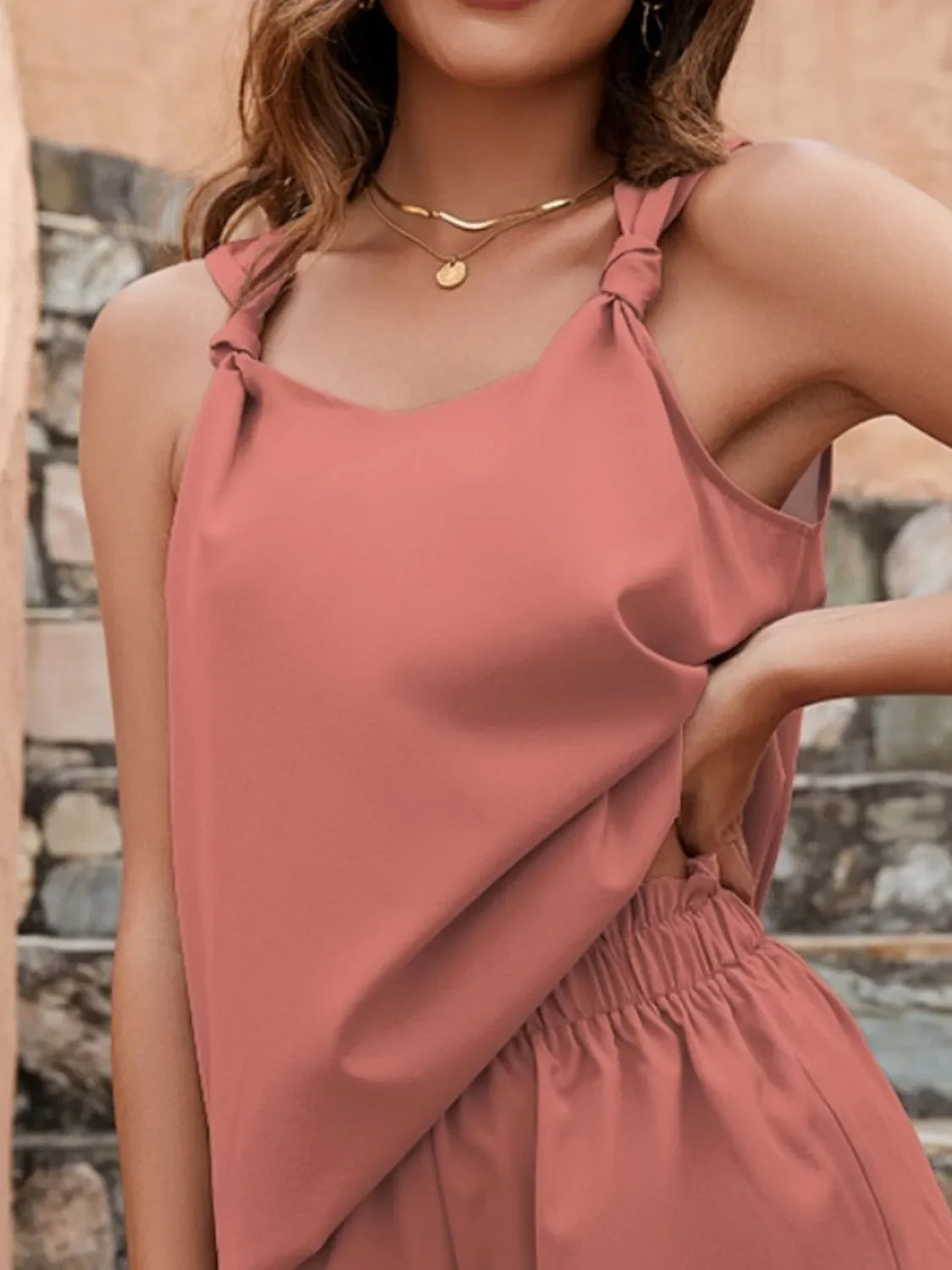 Knotted Strap Cami and Shorts Set - tif-shop24.de