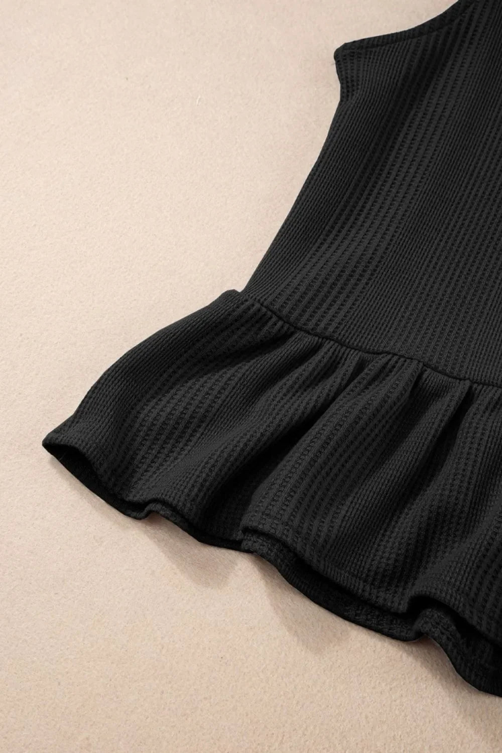 Color Ribbed Ruffle Tank Top and Pants Set - tif-shop24.de