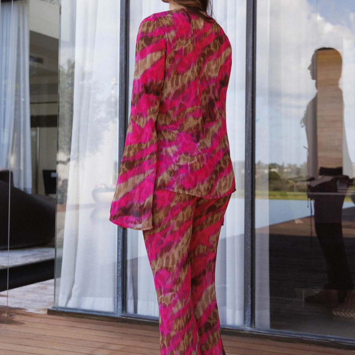 Bikini Set European and American Style Printed Strap Chiffon Suit