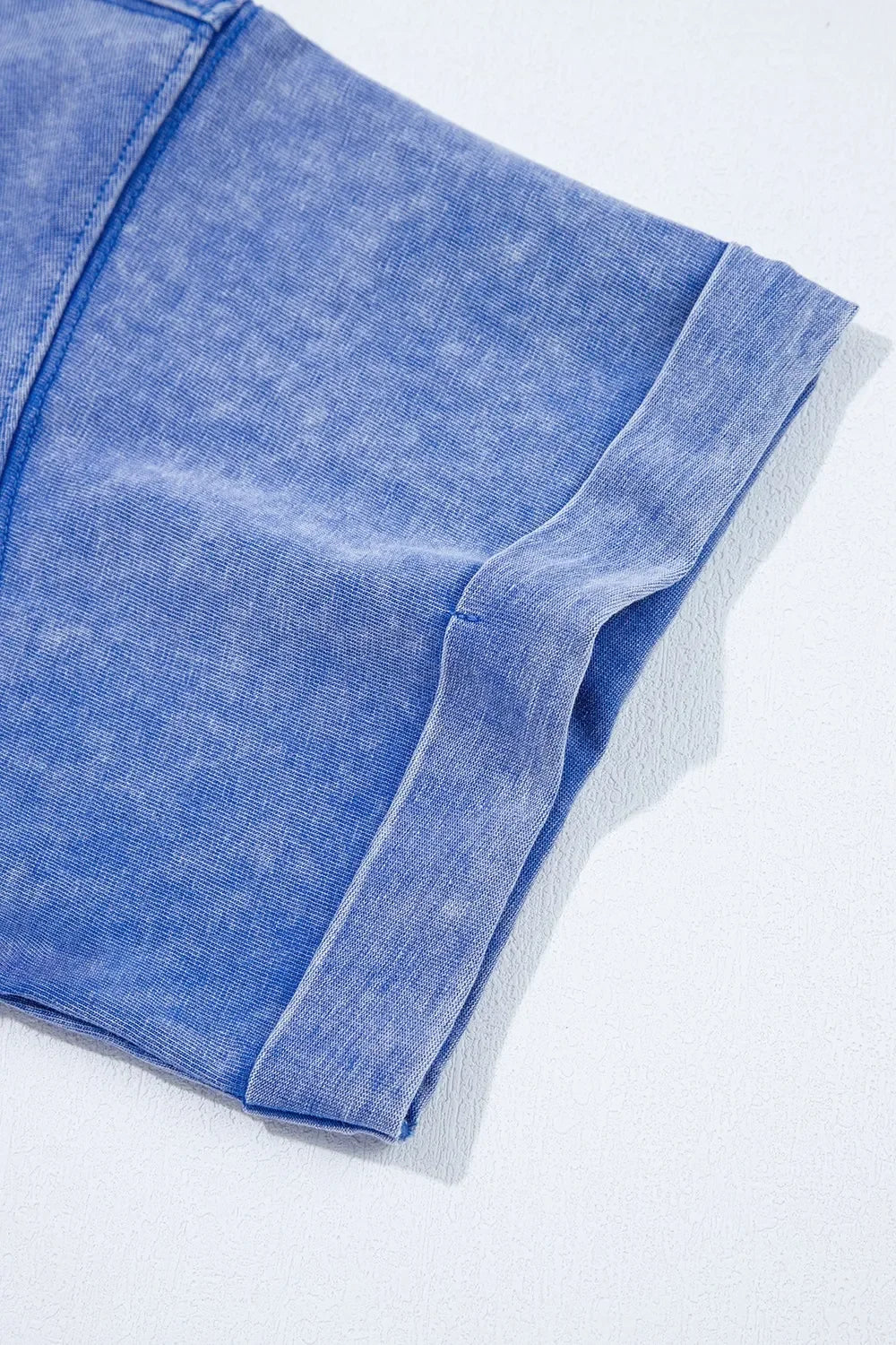 Acid Wash Star Patched Rolled Trim Top and Pants Set - tif-shop24.de