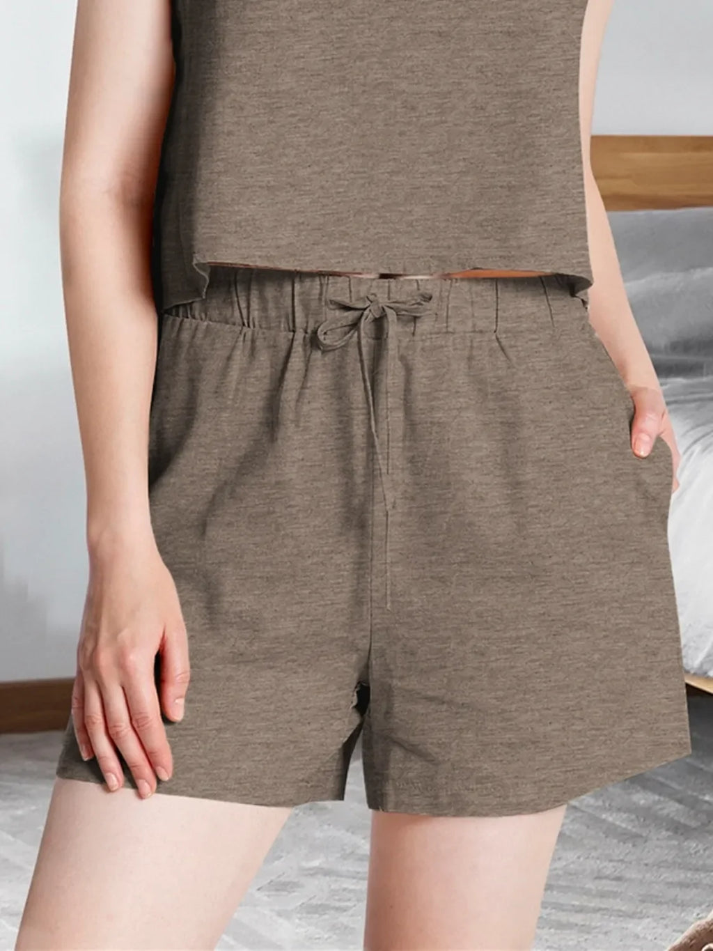 Round Neck Tank and Shorts Set - tif-shop24.de