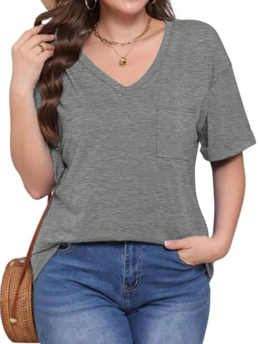 V-Neck Pocket T-Shirt - tif-shop24.de
