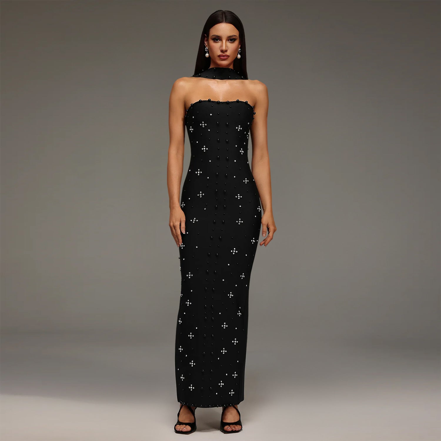 Elegant Embellished Bodycon Strapless Dress for Women