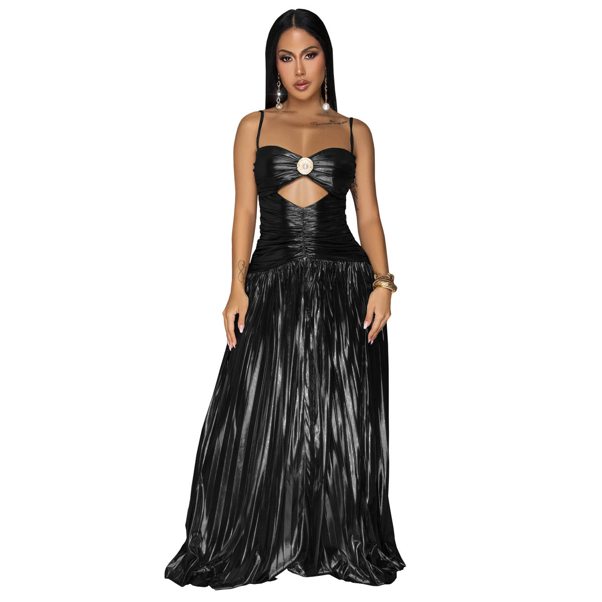 Fashion Women's Sexy Strap Elegant Party Shimmer Dress