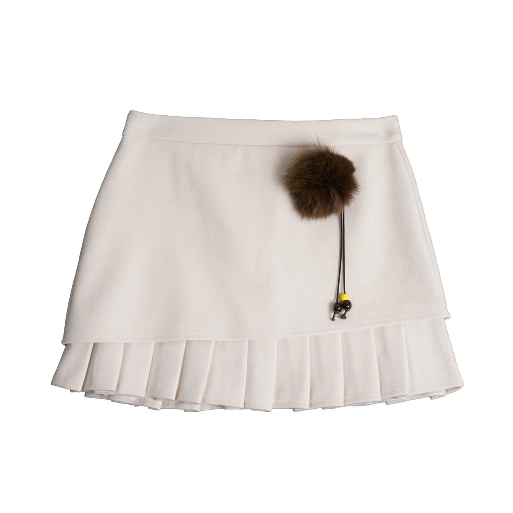 Irregular pleated high waisted A-line skirt