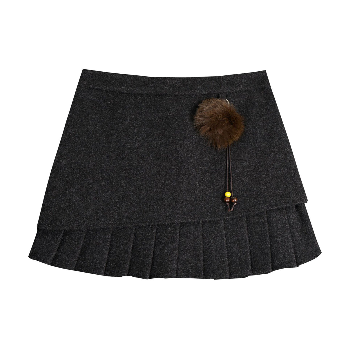 Irregular pleated high waisted A-line skirt