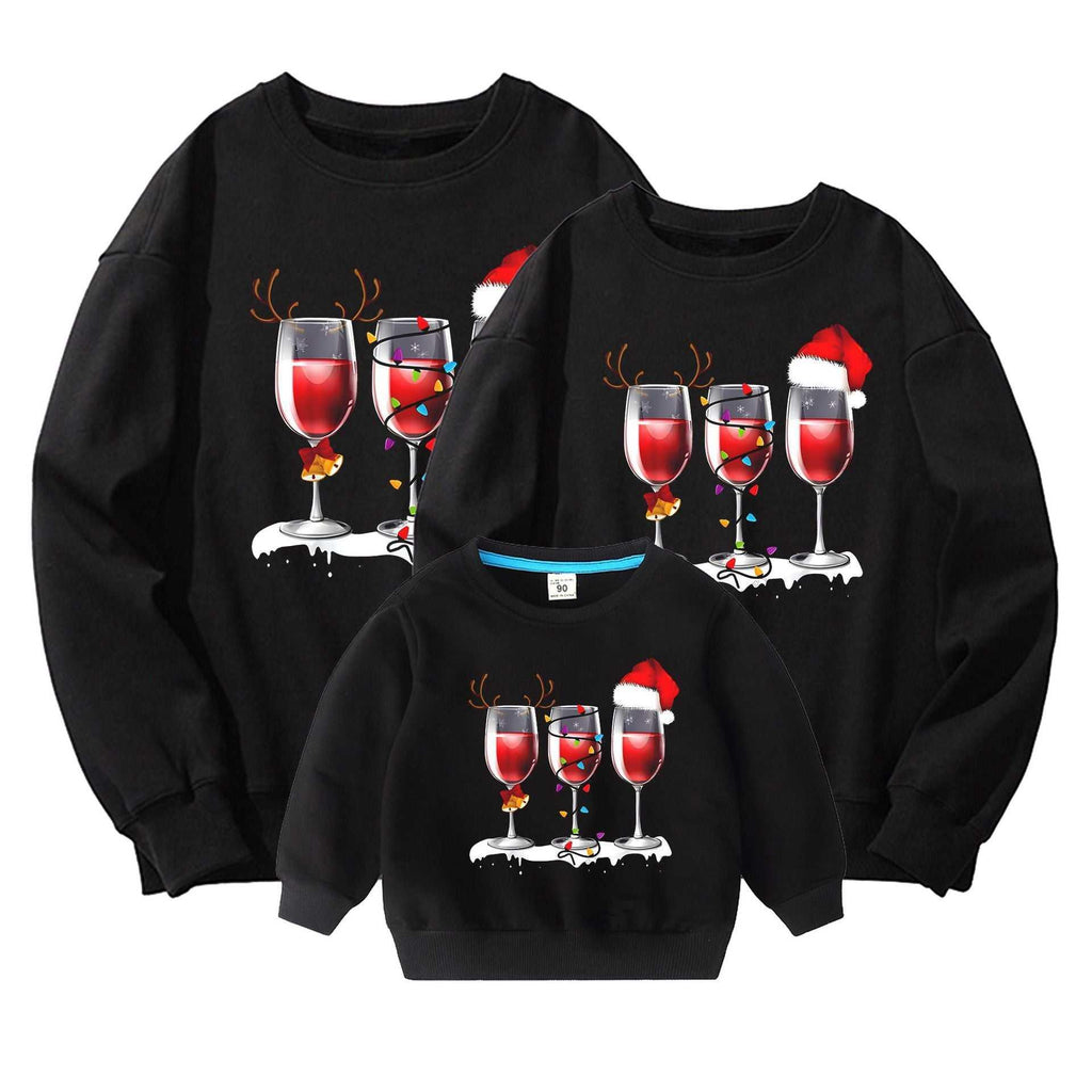 Partner-Look Hoodie Baumwolle T-Shirt Familie Weihnachten 