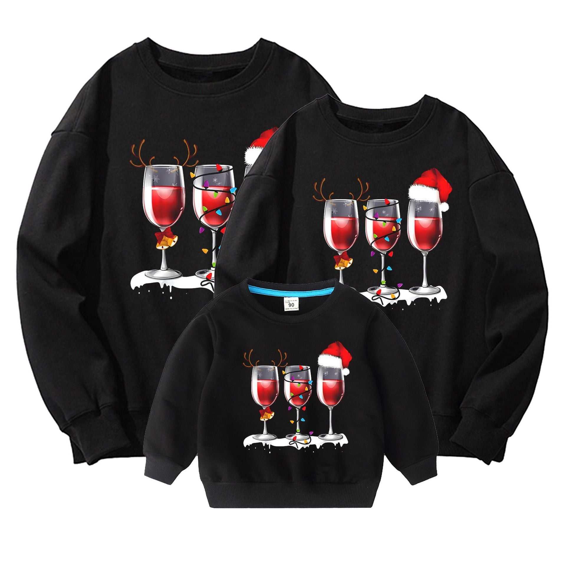 Partner-Look Hoodie Baumwolle T-Shirt Familie Weihnachten 