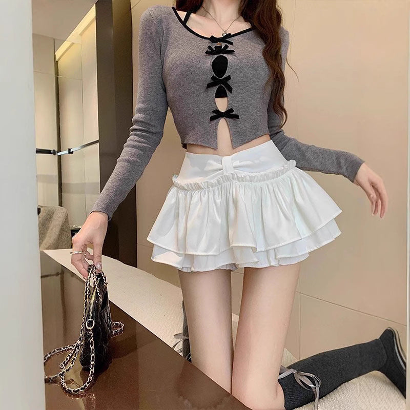Big Size Sweet Sexy Style Women's Mini Skirt, High Waist Layered Puff Skirt with Anti-See-Through Design, Spring/Summer Fashion