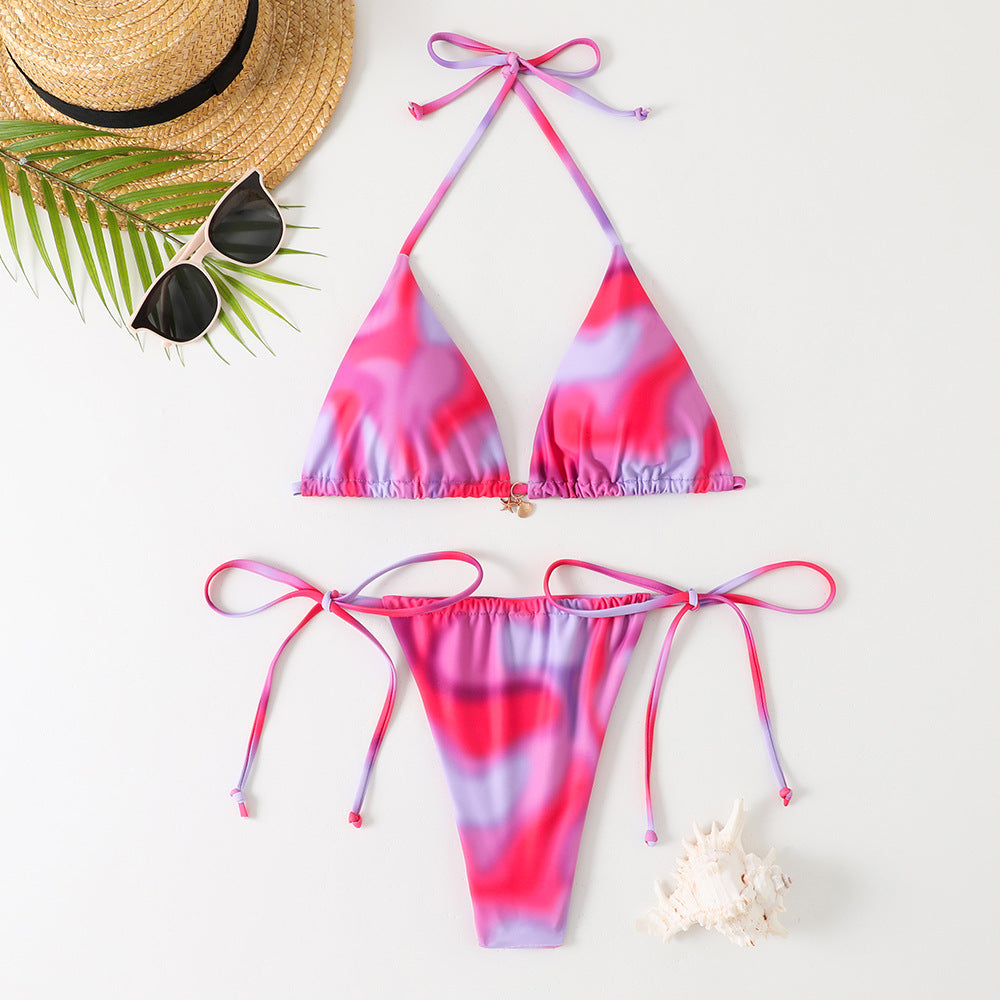 Sexy floral halterneck bikini