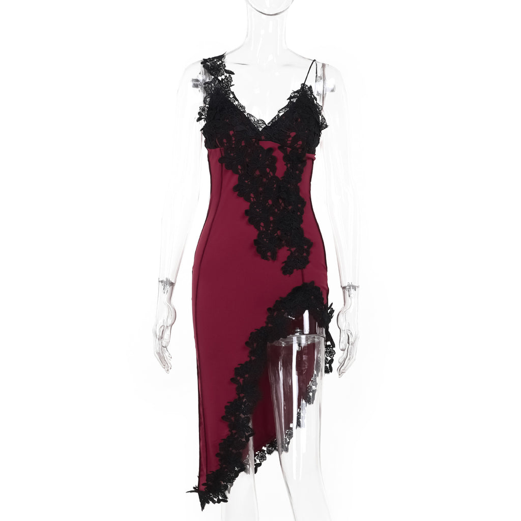 Style Sexy Deep V Neck Strap Dress Fitted Bodice Backless Party Chic Bodycon Mini Dress
