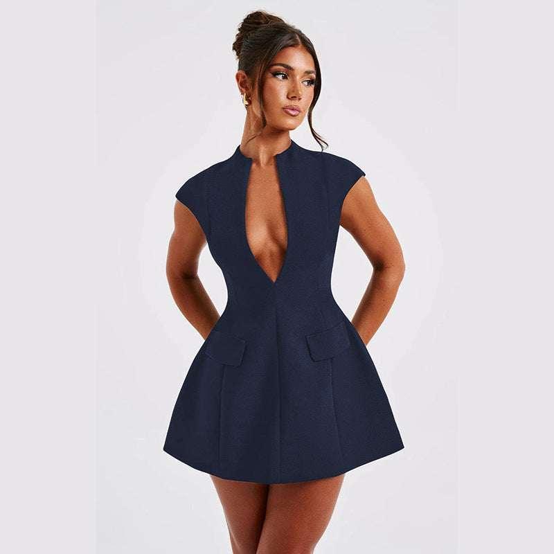 Deep V temperament bag cover dress for women - tif-shop24.de