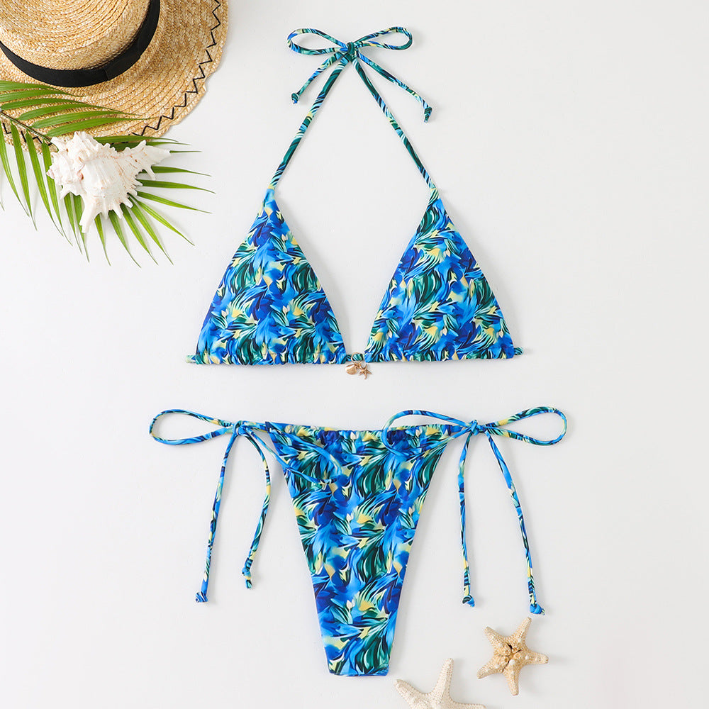 Sexy floral halterneck bikini