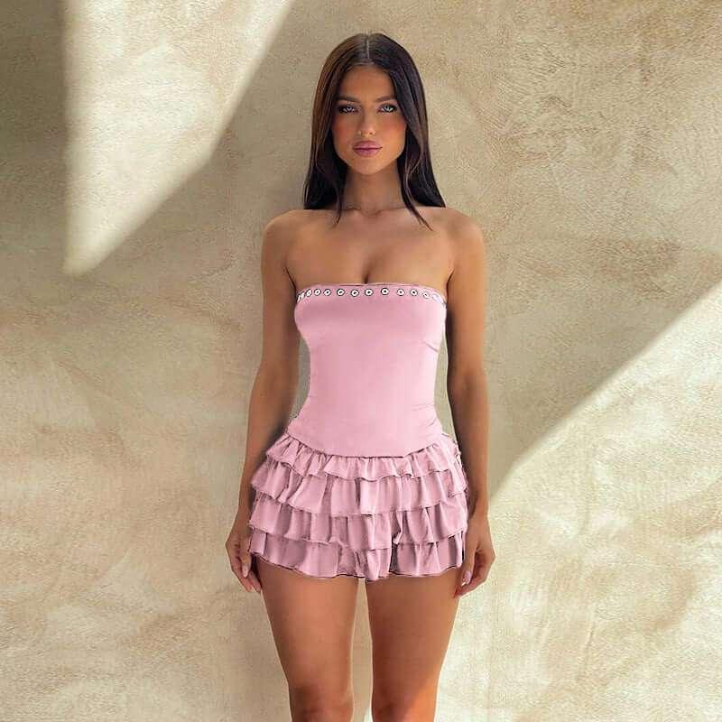 Strapless sexy backless slim fit cake dress for women - tif-shop24.de