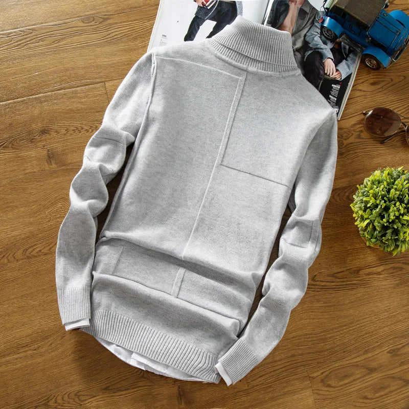 NEW Turtleneck Warm Sweater Slim Fit Knit Double Neck Pullover