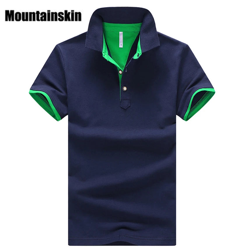 Mountainskin Marke Baumwolle Kurzarm Tops Stehkragen Marke  Polo-Shirt