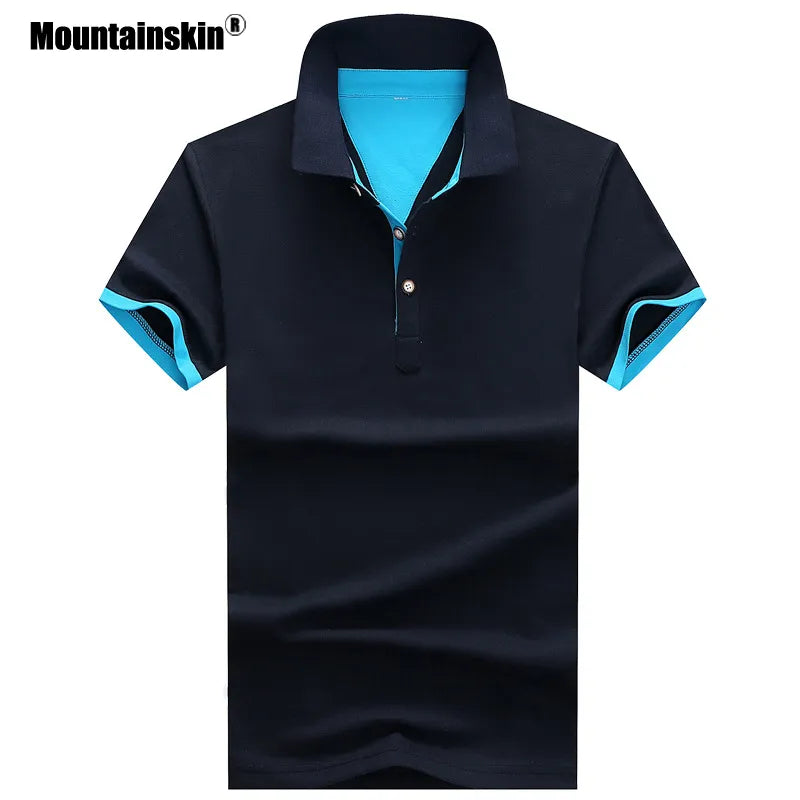 Mountainskin Marke Baumwolle Kurzarm Tops Stehkragen Marke  Polo-Shirt
