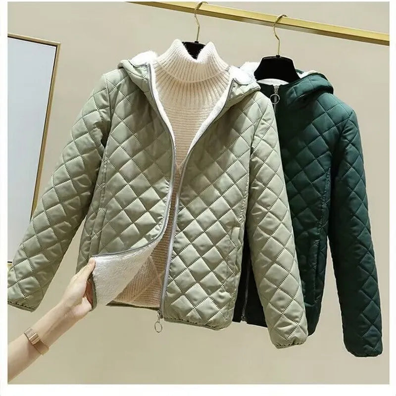 Neue Leichte Mit Kapuze Baumwolle Mode Kurze Mantel Gefütterte Jacke