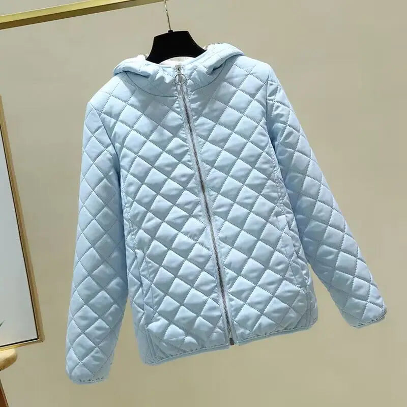 Neue Leichte Mit Kapuze Baumwolle Mode Kurze Mantel Gefütterte Jacke