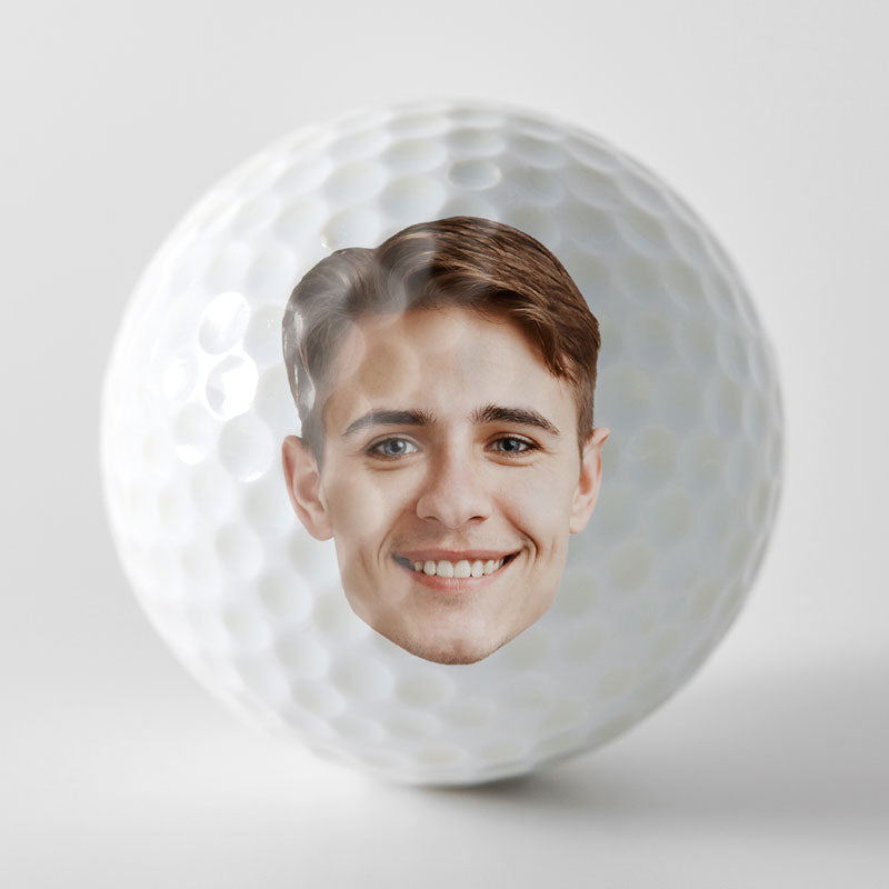 Personalized golf ball with a custom face, "If found, return to this guy," a perfect gift for golf lovers.