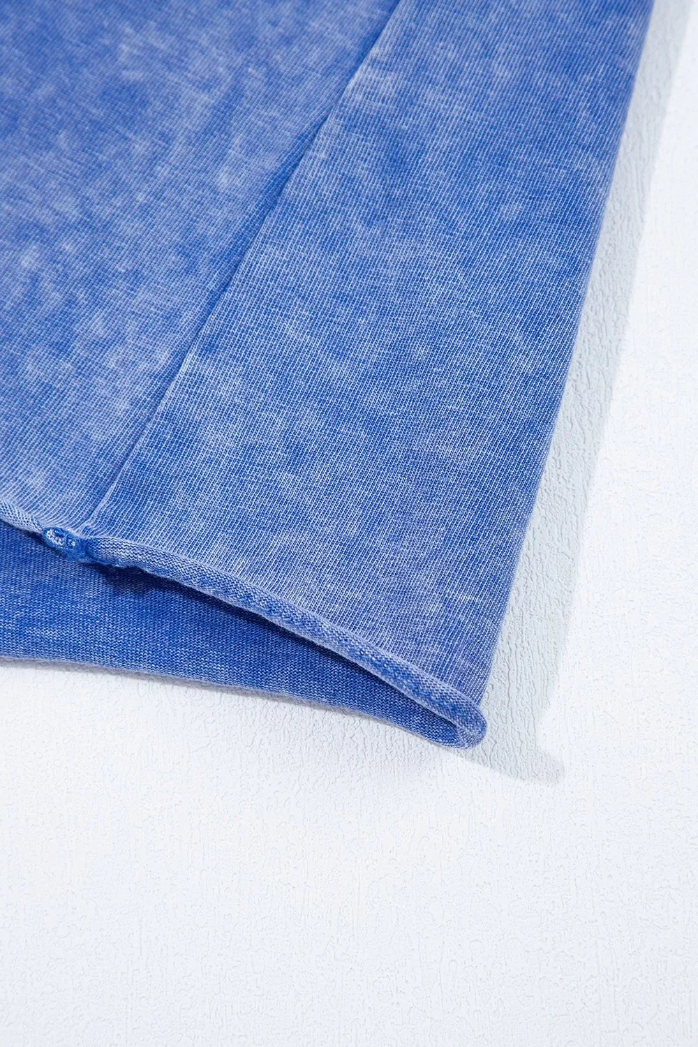 Acid Wash Star Patched Rolled Trim Top and Pants Set - tif-shop24.de