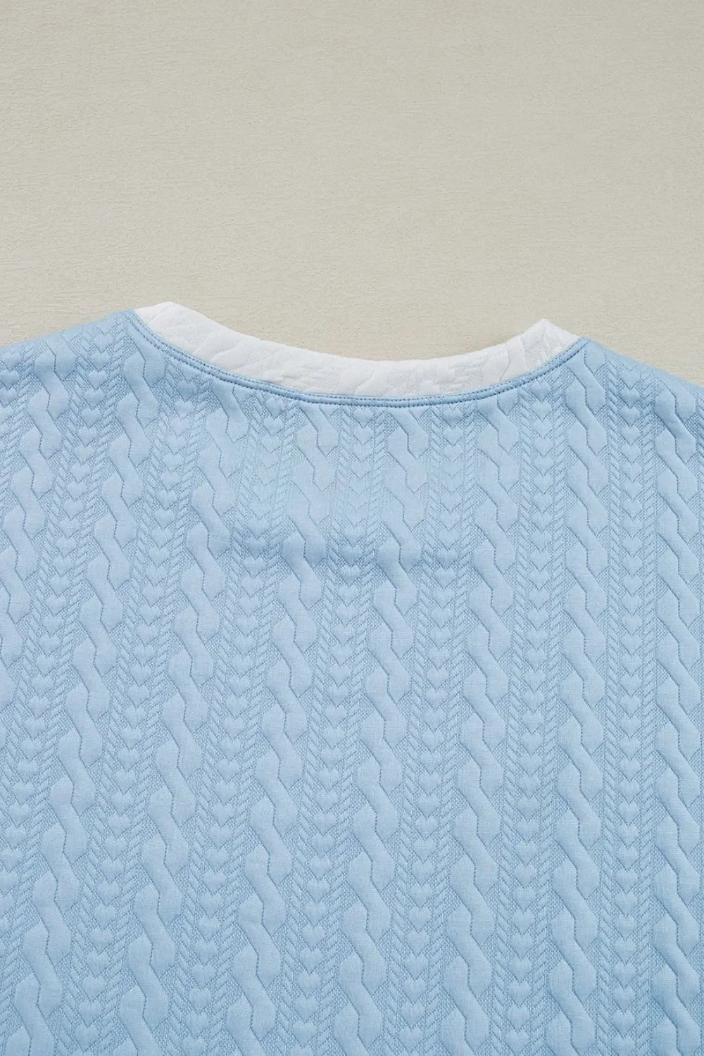 Textured Contrast Edge Top and High Waist Pants Set - tif-shop24.de