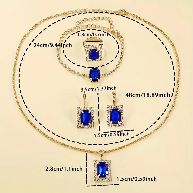 6pcs/set Uhr Retro Rechteck Zeiger Quarz Analog PU-Leder Armbanduhr Valentinstag Geschenk