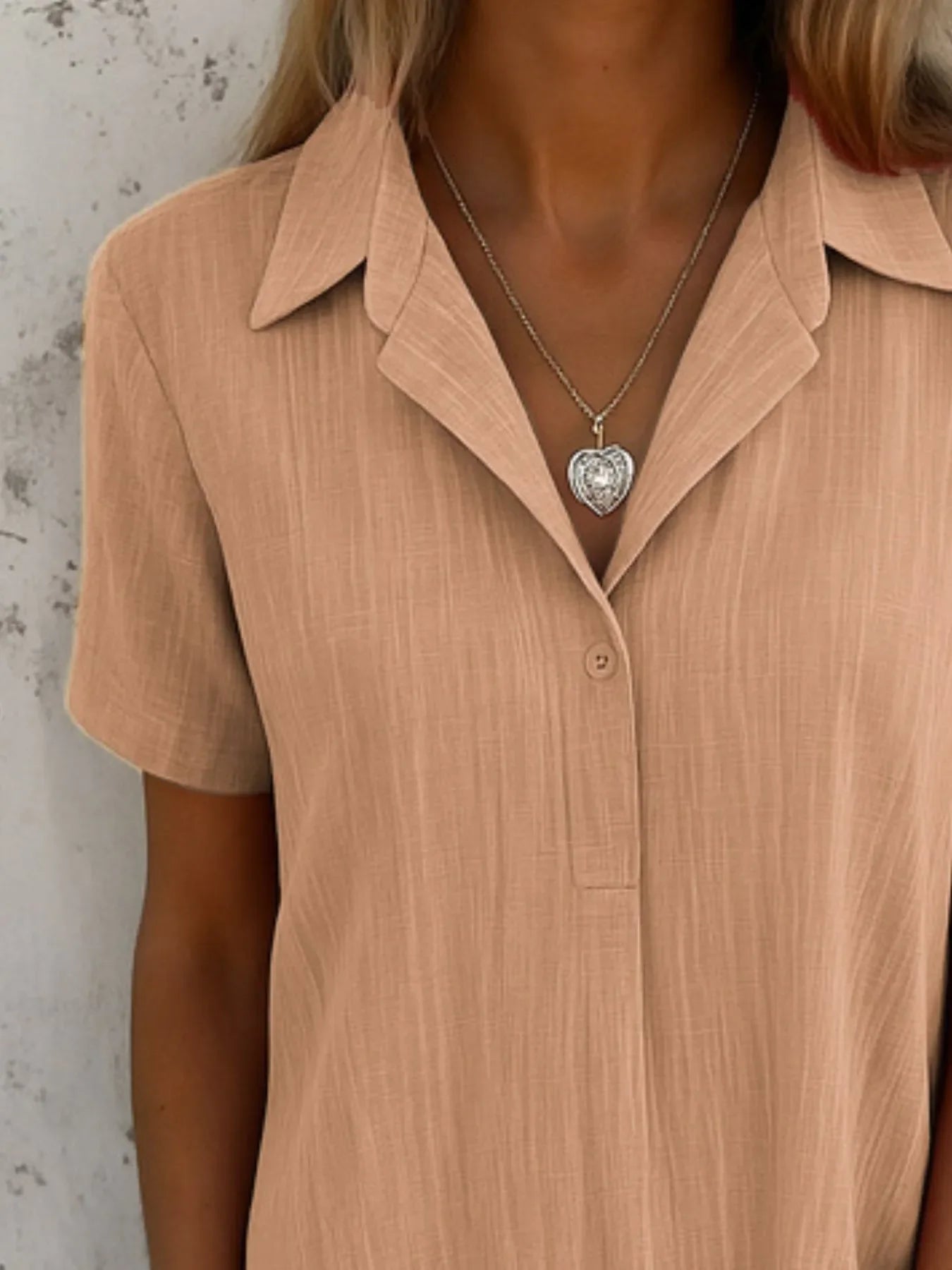 Full Size Short Sleeve Shirt Dress with Collar Plus Size - tif-shop24.de