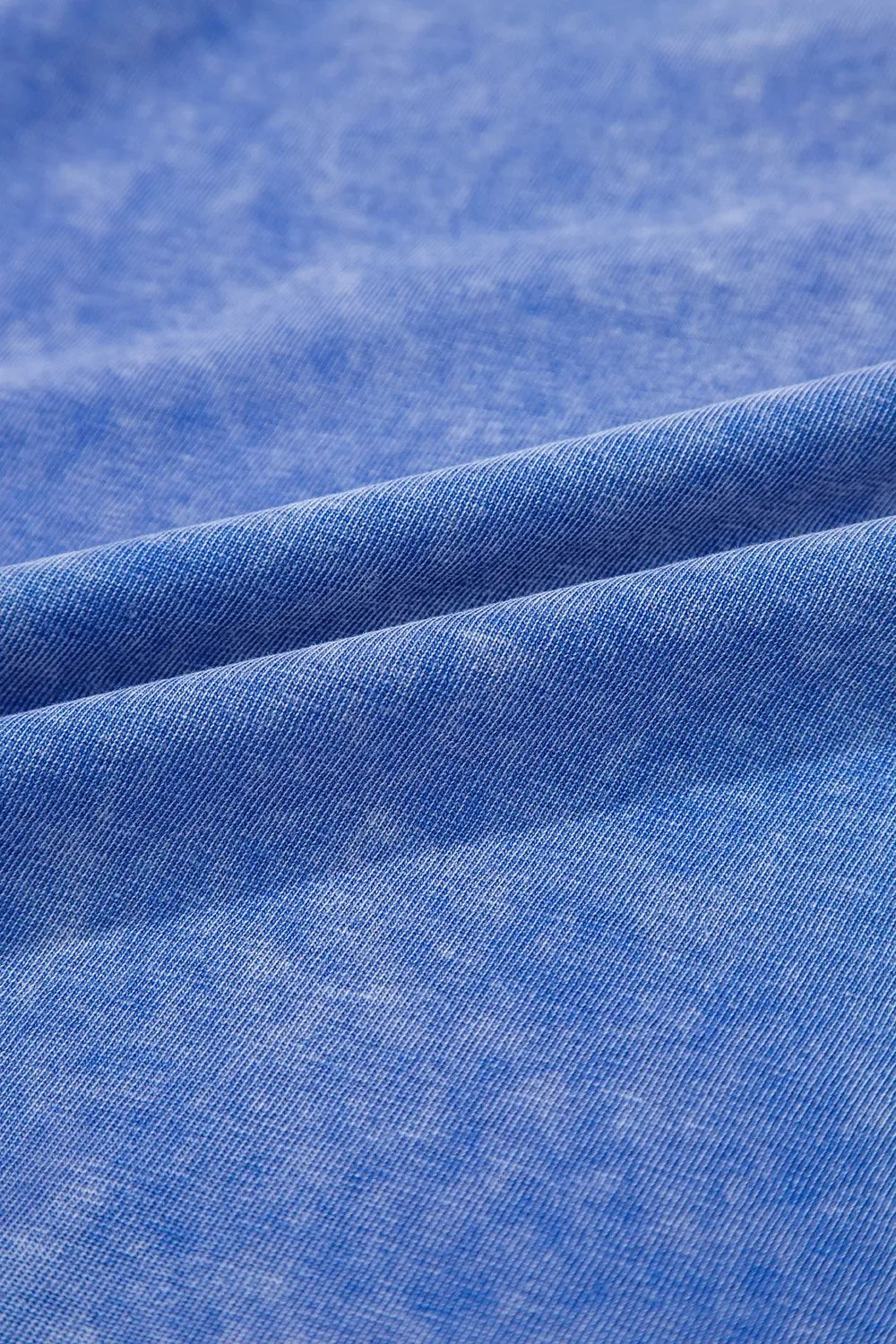 Acid Wash Star Patched Rolled Trim Top and Pants Set - tif-shop24.de