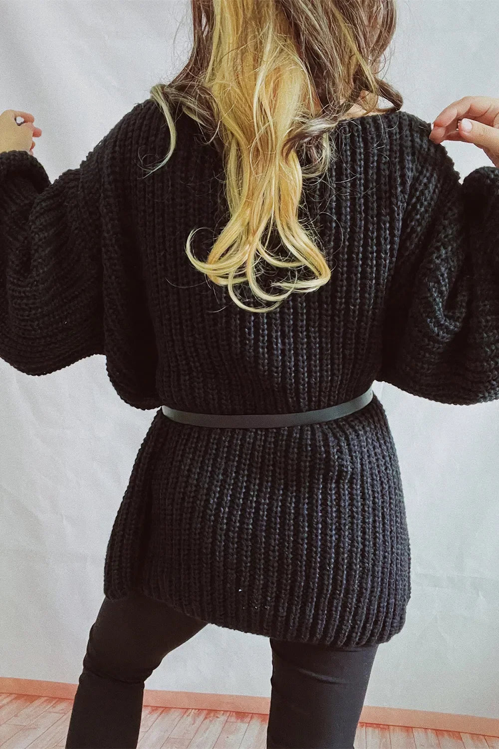 Boat Neck Dropped Shoulder Mini Sweater Dress - tif-shop24.de
