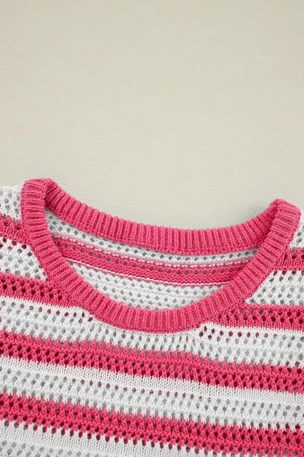 Stripe Hollowed Knit Sleeveless Sweater Dress - tif-shop24.de