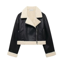 Casual style street lamb wool lapel jacket - tif-shop24.de