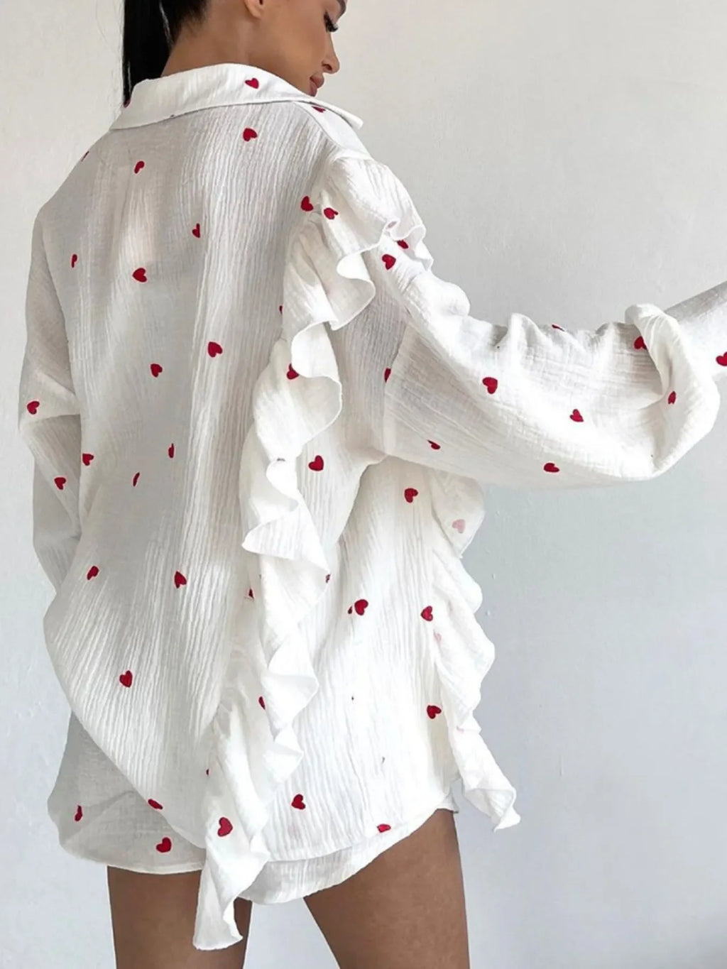 Colorful Heart Print Shirt and Shorts Set - tif-shop24.de