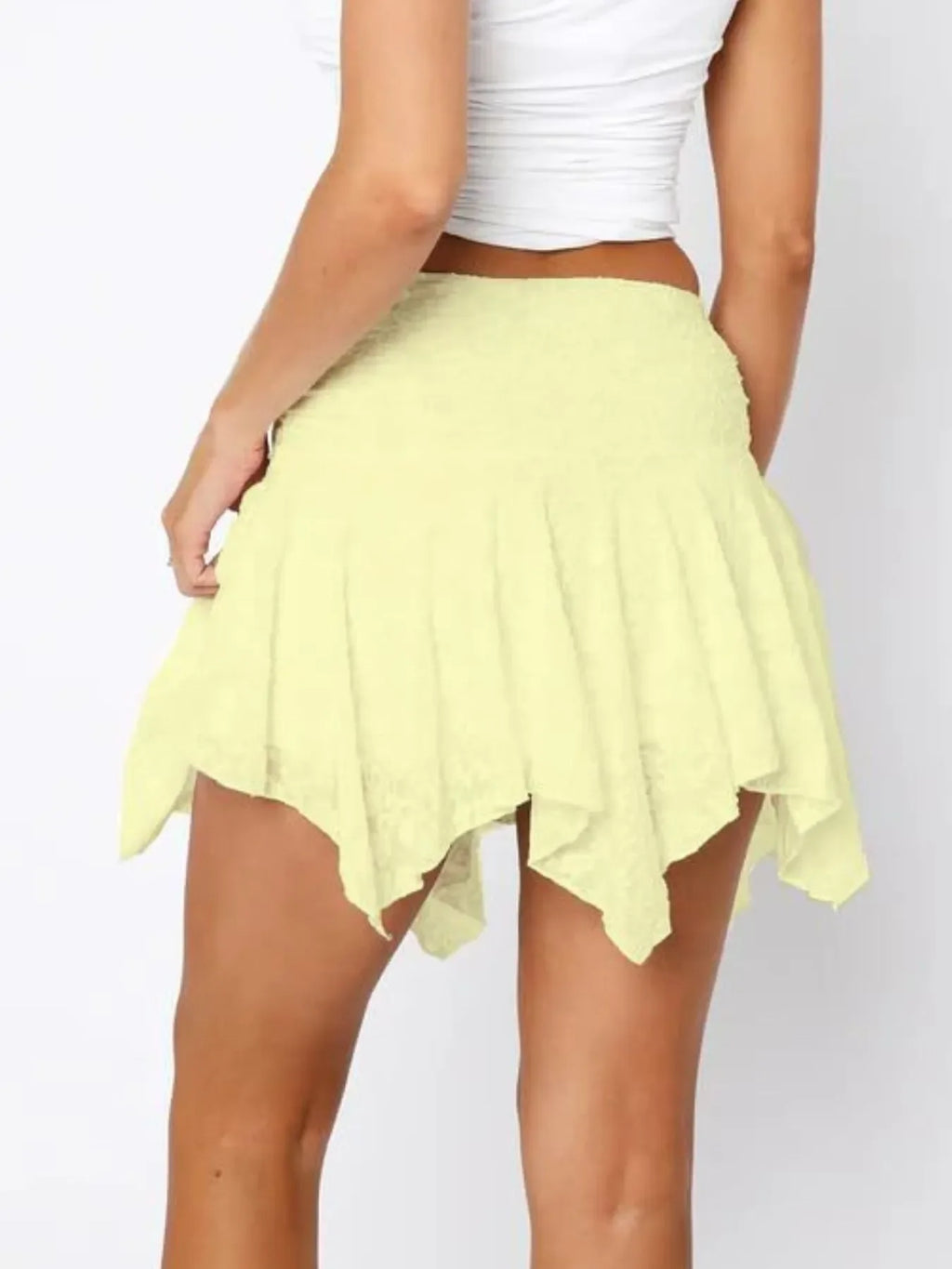 Asymmetric Hem Lace Ruffle Mini Skirt - tif-shop24.de