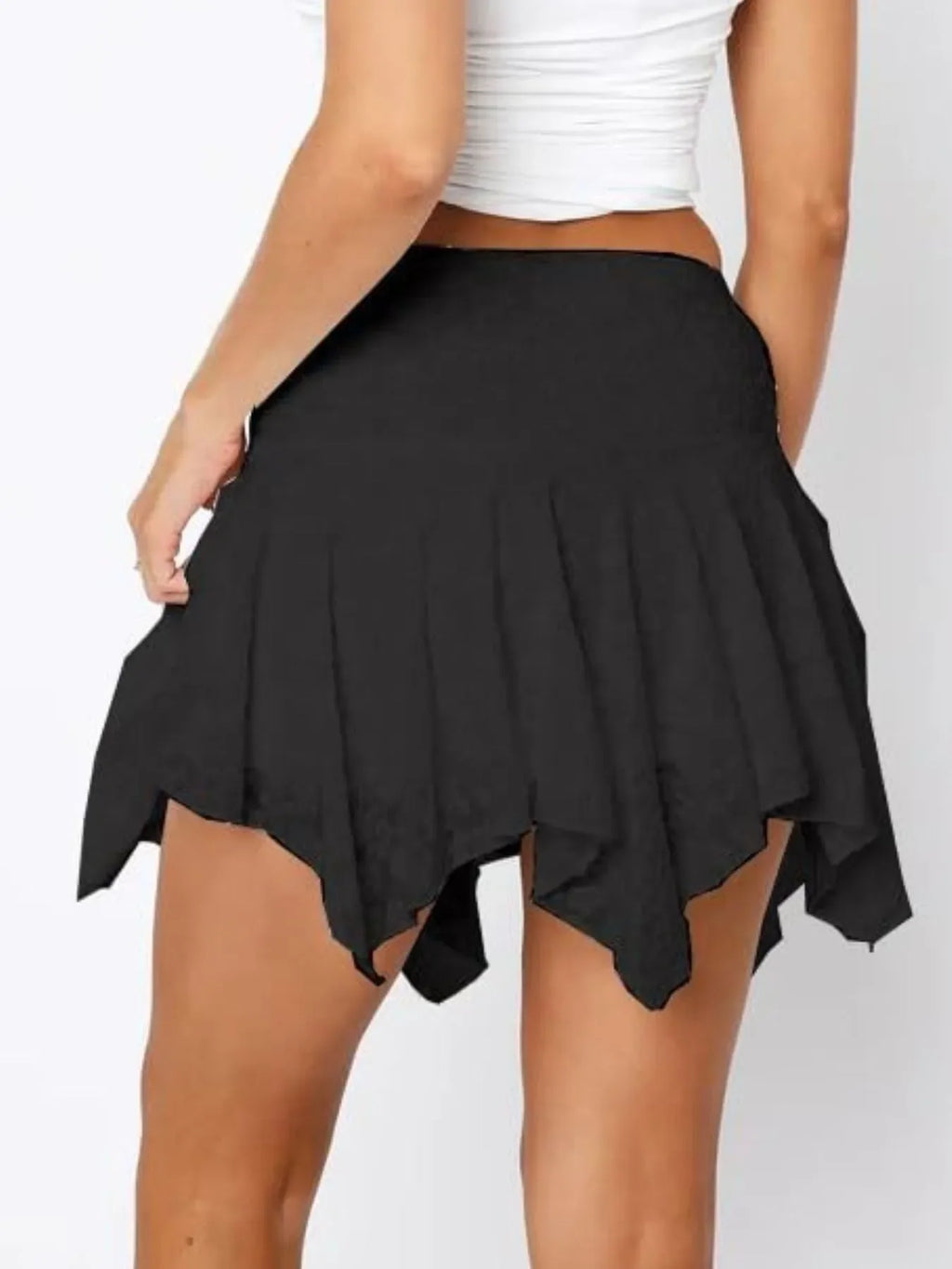 Asymmetric Hem Lace Ruffle Mini Skirt - tif-shop24.de