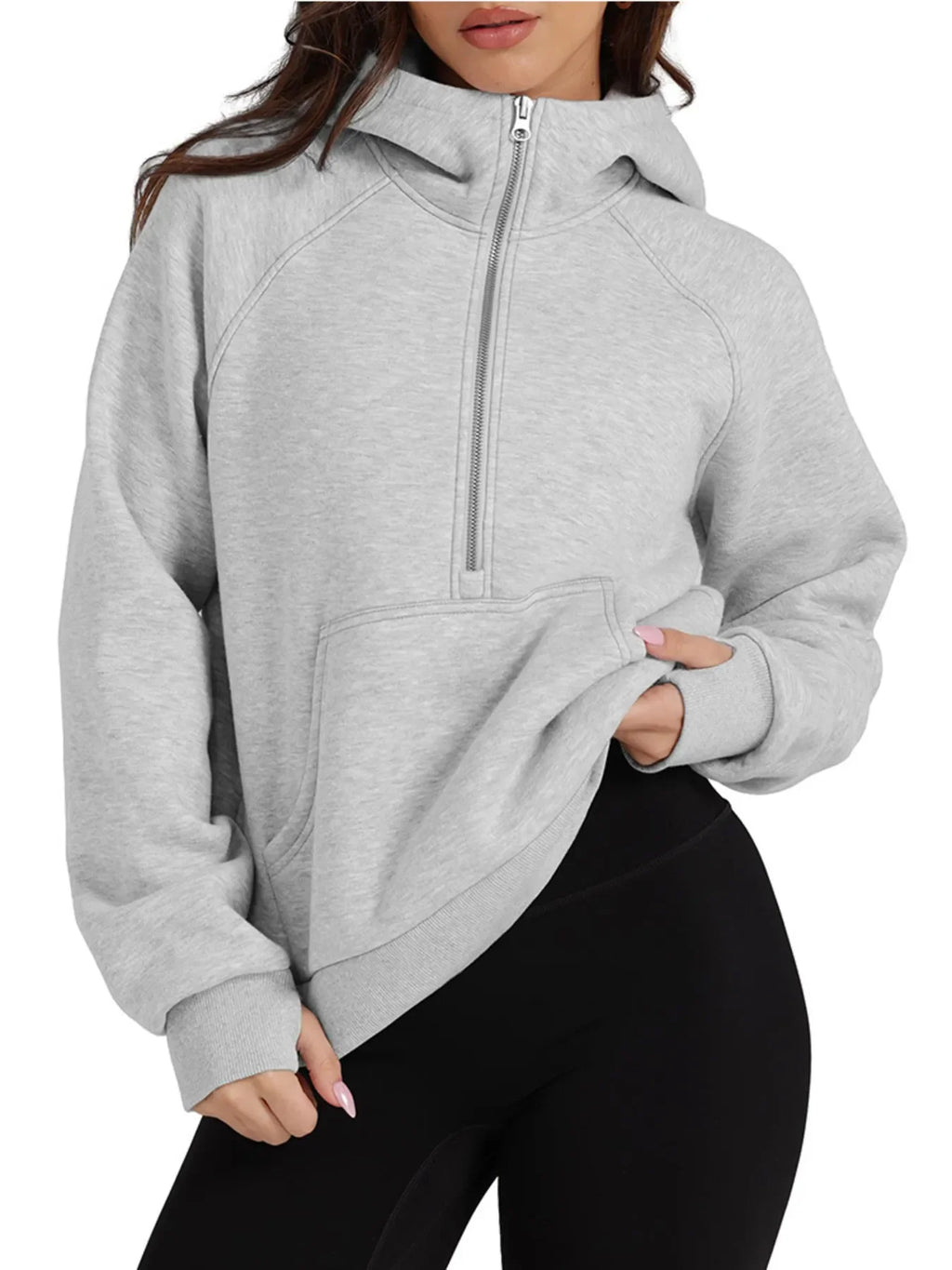 Half-Zip Hoodie with Kangaroo Pocket - tif-shop24.de