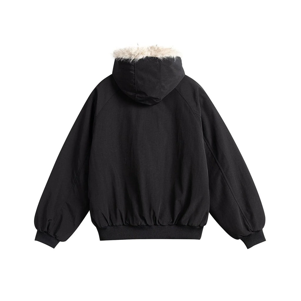 Cleanfit Fleece Hooded Cotton Coat with Zipper Closure and Stand-up Collar for Men and Women - tif-shop24.de