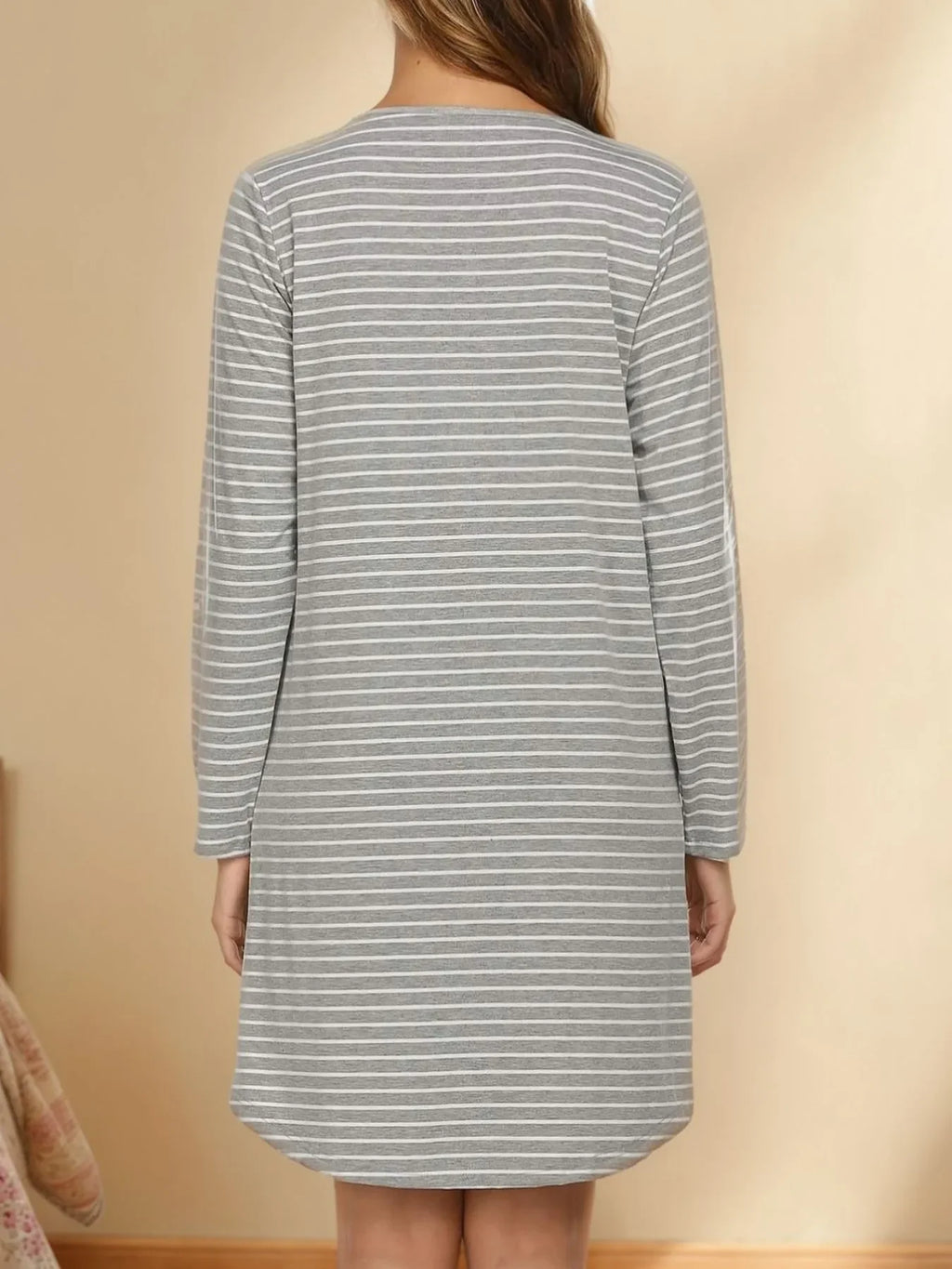 Striped Long Sleeve Lounge Dress - tif-shop24.de